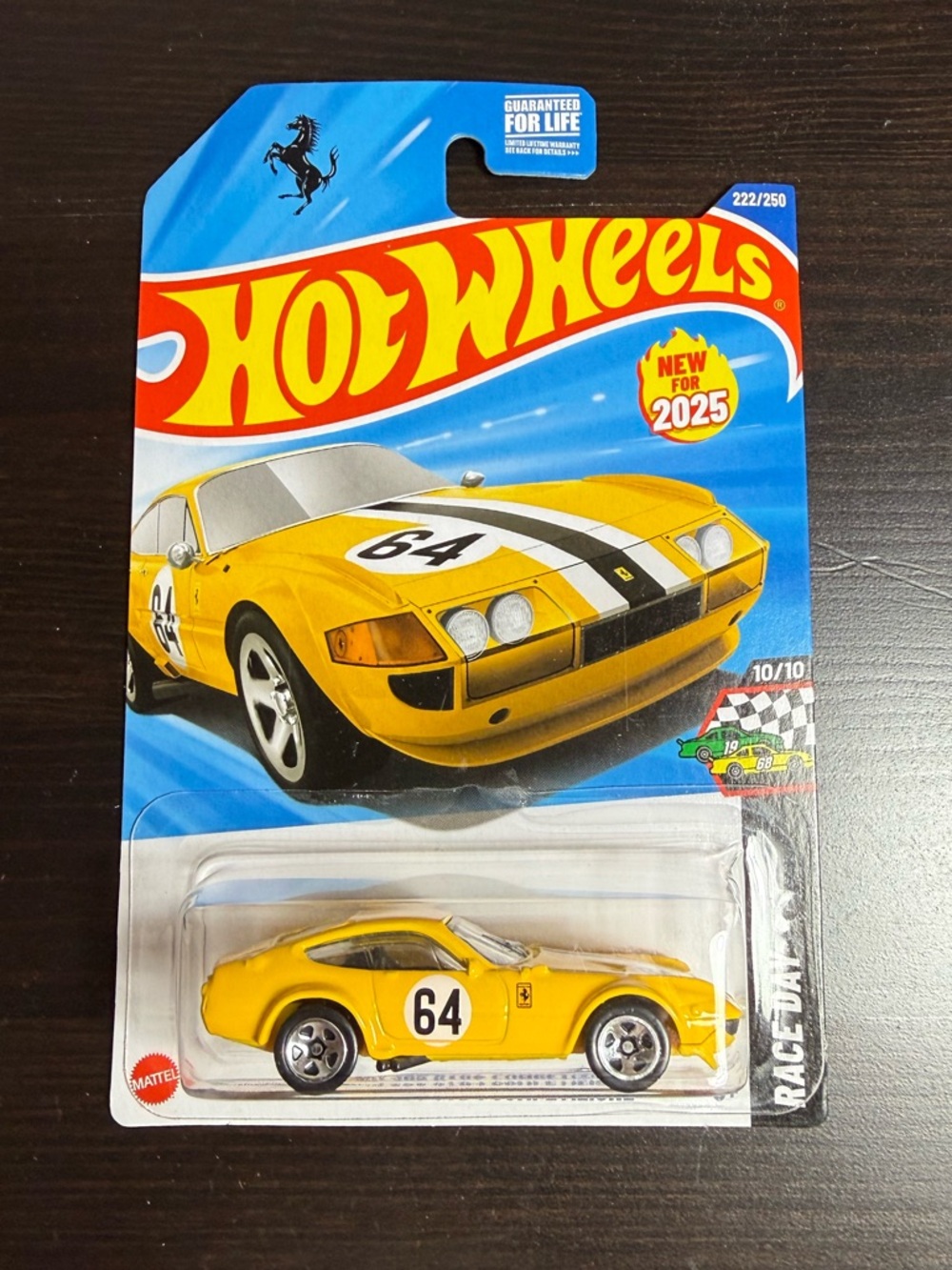 Hot Wheels Ferrari 365 GTB4 Competizione Yellow – Factory Sealed Diecast